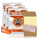 60PCS Chinese Tiger Patches,Tiger Back Patch, Ultra Strength Capsicum Heat Patches for Muscle Joint Shoulder Neck Knee Back (3 Packs 20 Each)