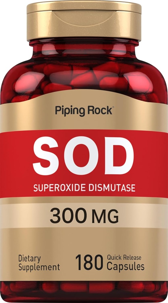 管道摇滚超氧化物 Dismutease → SOD → 300 mg → 180 capsules → Non-GMO, Gluten Free Supplement