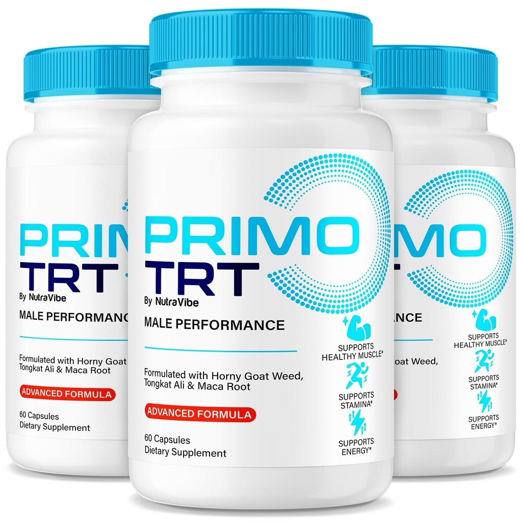 (3 Pack) Primo TRT Pills – PrimoTRT ME Premium Support Formula with a Clean, Natural Blend for Energy, Performance and Stamina | Just 2 Easy-to-Swallow Capsules a Day (180 Capsules)