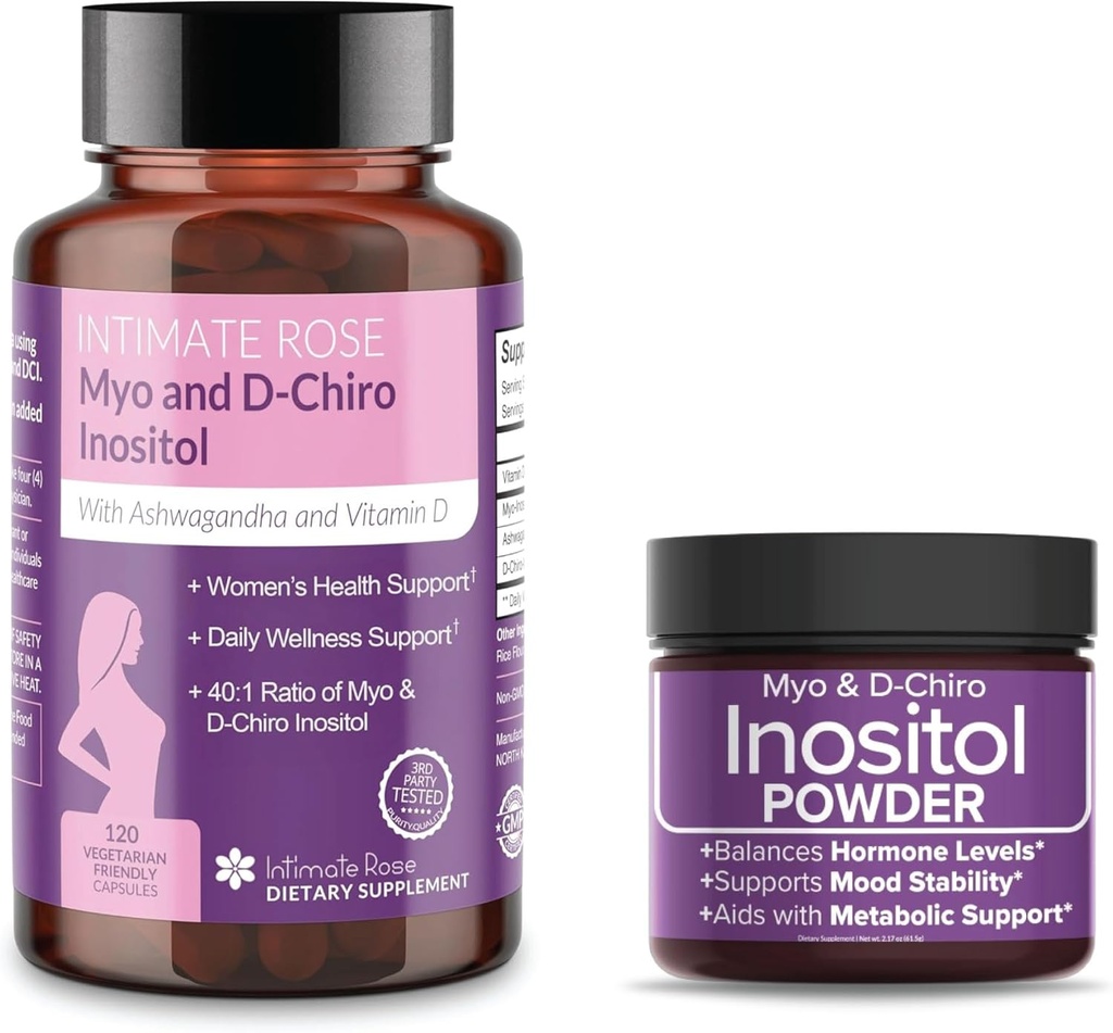 Aforra 10% no Ultimate Inositol Wellness Bundle – Myo-Inositol & D-Chiro Inositol Suplemento cápsulas + po para o equilibrio hormonal e soporte PCOS
