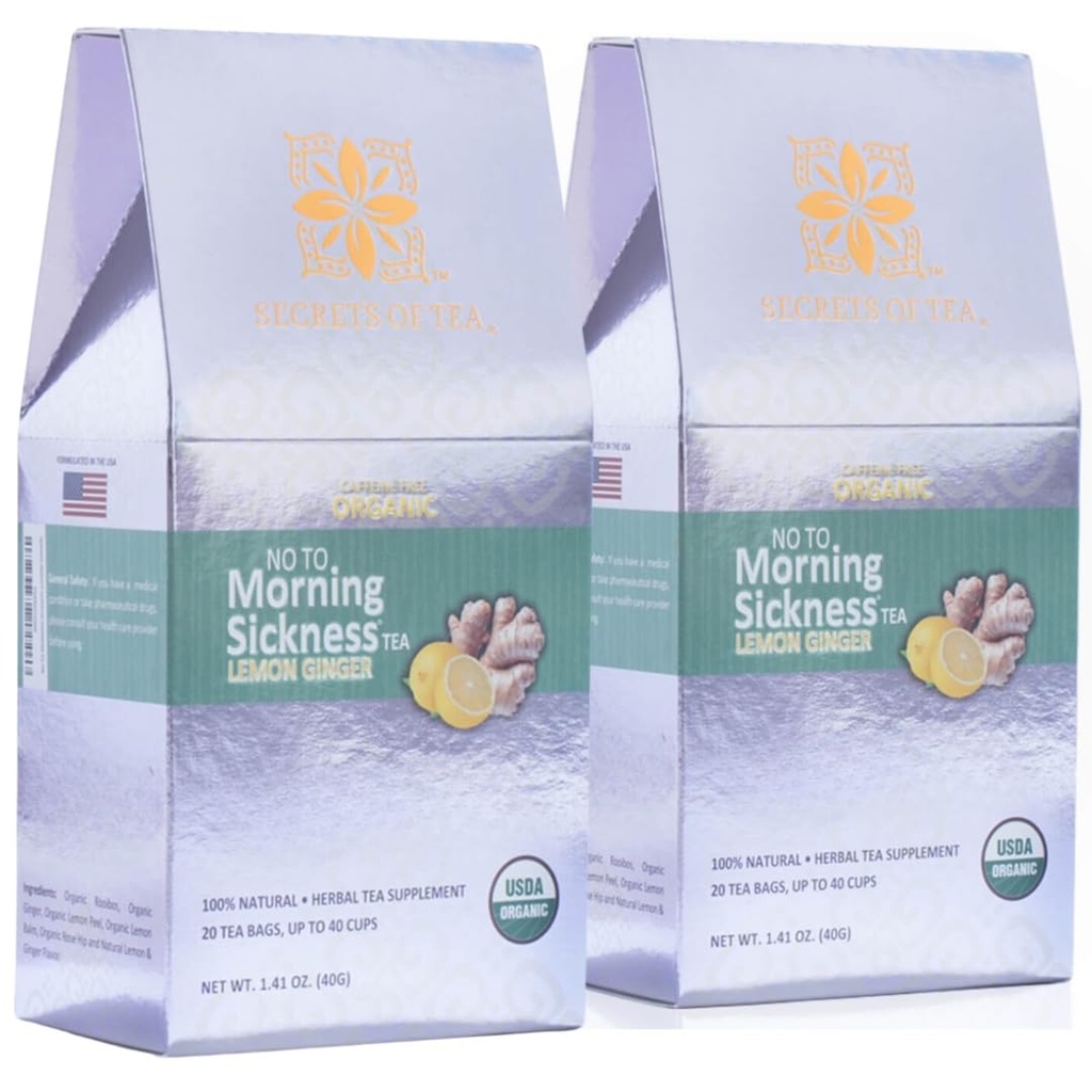 Secrets Of Tea Organic Herbal Tea Bundle Of 2 Lemon & Ginger- 40 Tea Bags Labeling May Varry