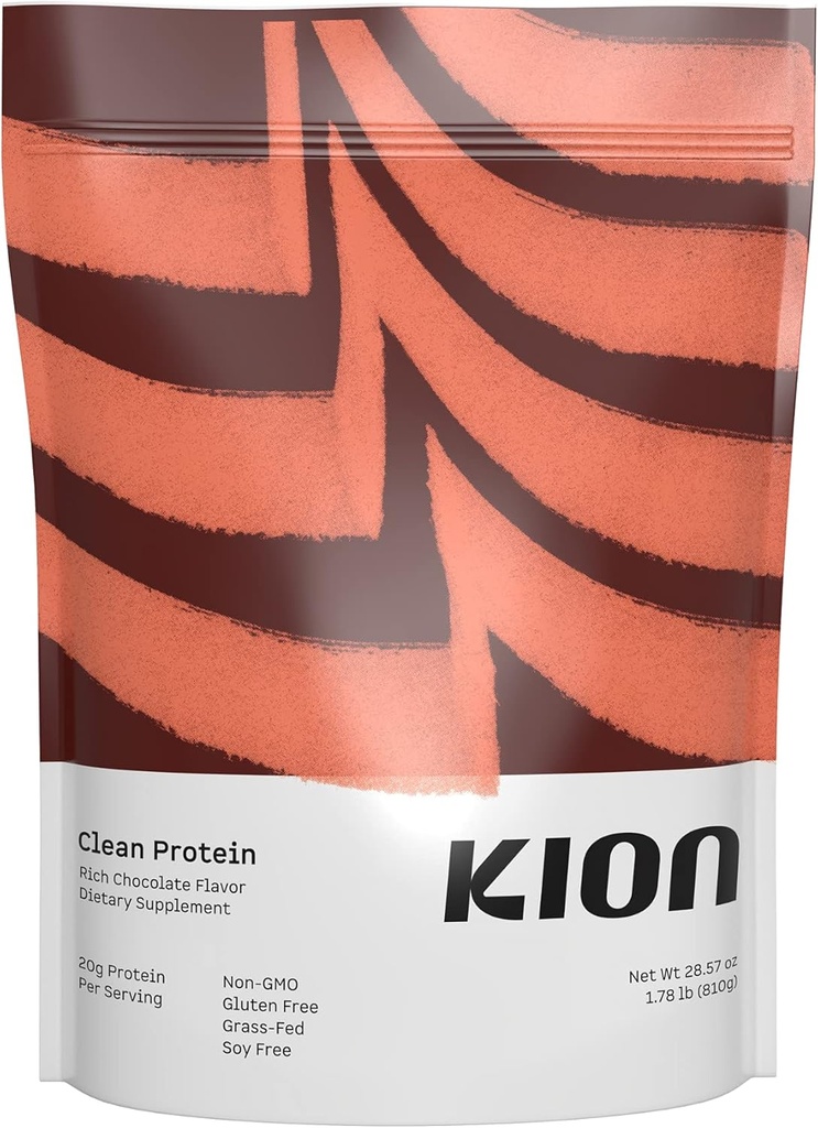Kion Clean Protein | Grass-Fed & Pastur-Raised Whey Isolate Protein pulver | Rik sjokolade | 30 Serveringer