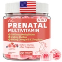 Prenatal Vitamins for Women with Choline, Iron, Methylfolate, Vegan Omega-3(DHA+EPA), Multivitamin & Probiotics, 22 in 1 Postnatal Vitamin for Women Before, During & After Pregnancy, Sugar Free, 60Cts