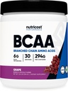 Нутритост BCAA Порошок (Grape, 30 Сервінги) - Оптималь 2:1 Ратіо, Вегетаріанський, Не-GMO