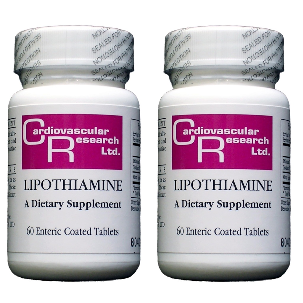 Cardiovascular Research Lipothiamine Vitamin B1 with Alpha-Lipoic Acid New Tamper Resistant Tearstrip Store and Ship Box 120 Count
