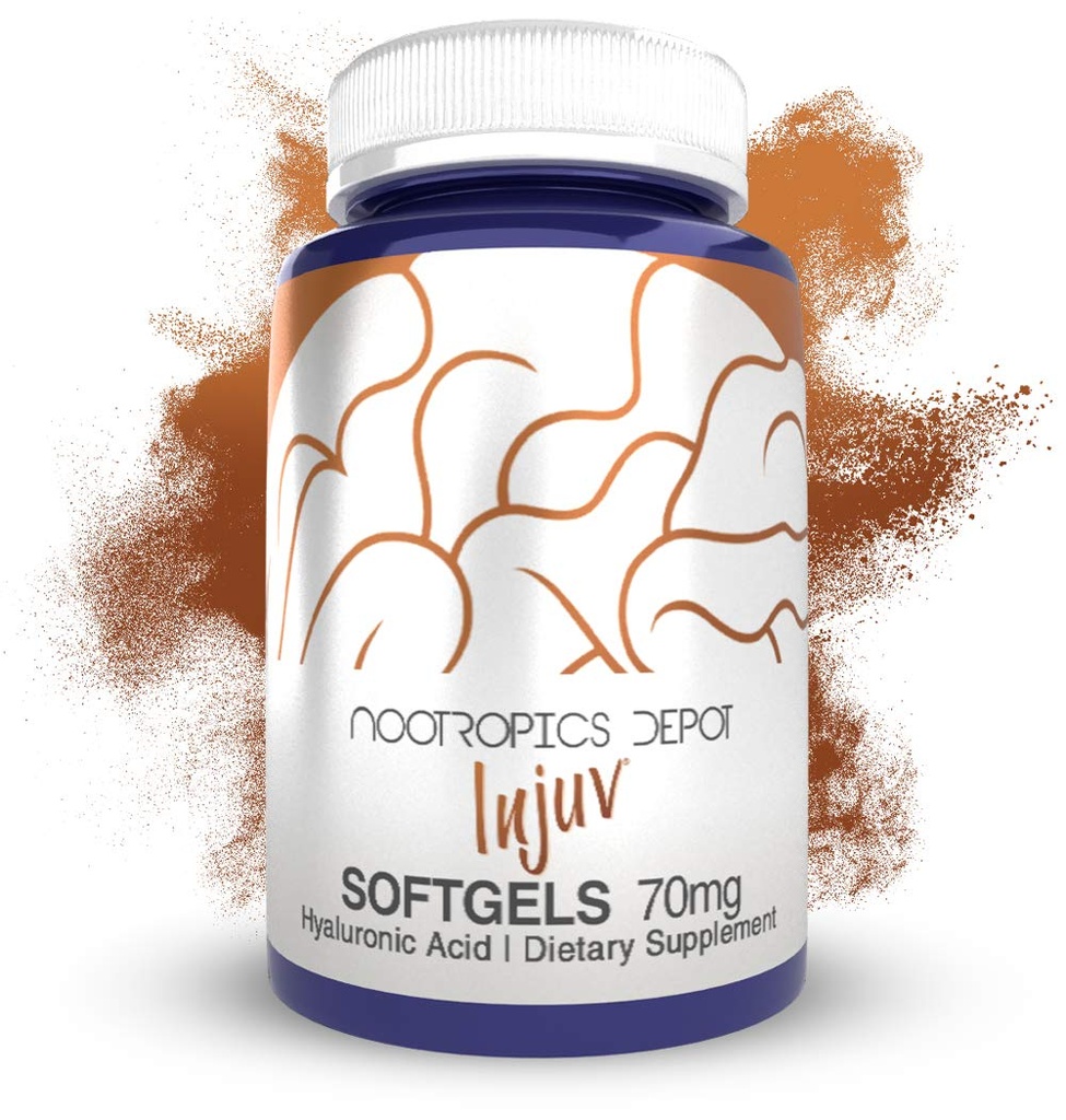 Nootropics Depot Injuv Softgels | 70mg | 60 Count | Natural Hyaluronic Acid | Skin Health Supplement