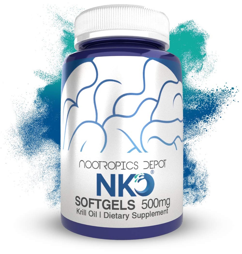 Nootropics Depot NKO™ Krill Oil Softgels | 500mg | 180 Count | Contains DHA + EPA and Astaxanthin | Omega 3 Supplement | Natural | Supports Cardiovascular + Joint Health