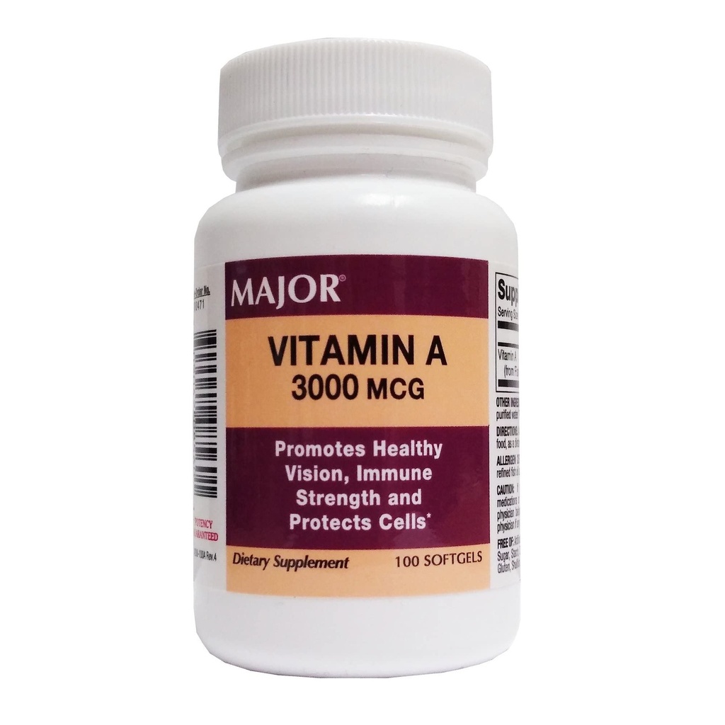 Major Vitamin A Capsule 00904208560 1 Bottle, 100 per Bottle