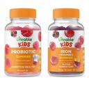 Lifeable Probiotic 2 Billion CFU Kids + Iron & Vitamin C Kids, Gummies Bundle - Great Tasting, Vitamin Supplement, Gluten Free, GMO Free, Chewable Gummy