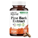 Wild & Organic Pine Bark Extract Capsules 300 mg - Antioxidant Supplement - 95% Proanthocyanidins - 120 Capsules - French Maritime Pine Bark Extract - 4-Month Supply - Pinus Maritima - Vegan, Non-GMO