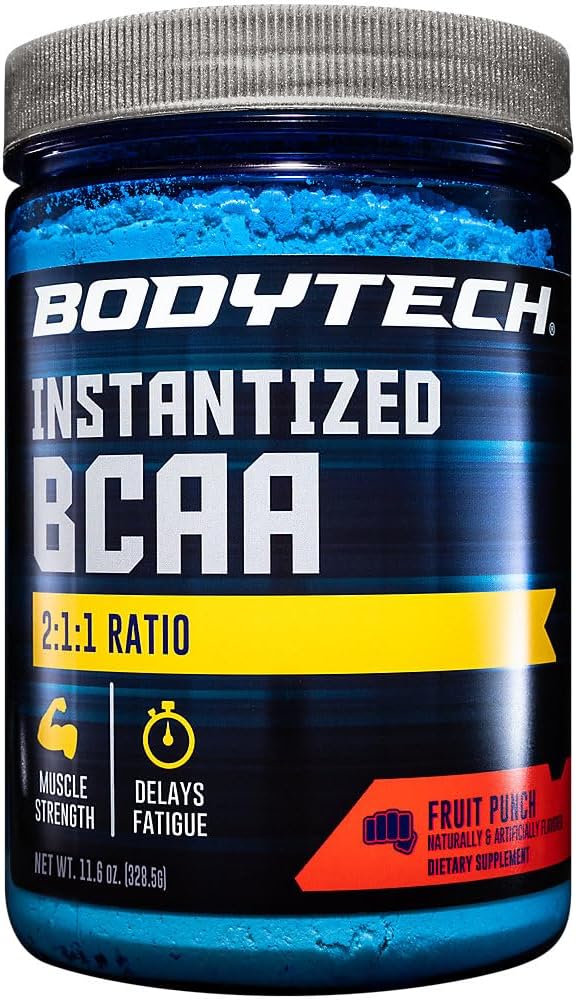 BCAA BODYTECH (Branched Chain Amino Acid) Fruit Punch - Optimal 2: 1: 1 Stosunek - Wspiera odzysk i wytrzymałość mięśni (11.5 Ounce Powder)