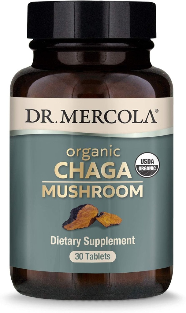 Tiến sĩ Mercola Chaga Mushroom, 30 dịch vụ (30 phiến đá), Phụ trách ăn kiêng, Ủy ban Y tế Immune jaws, Non-GMO, dự án U.A.A.A., N.F.