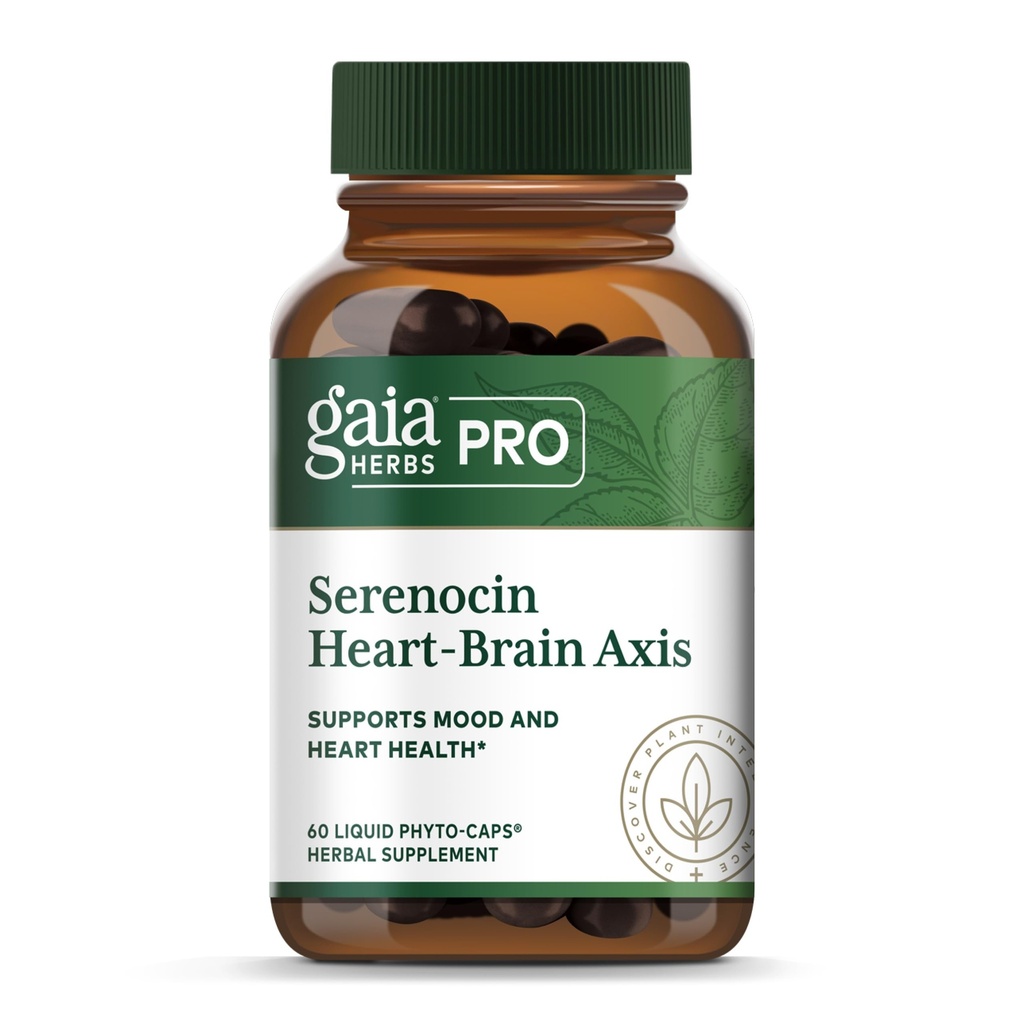 GAIA HERBS PRO Serenocin Heart-Brain Axis - Heart Health Support - with Turmeric Root, Hawthorn Berry, Fenugreek Seed & More - Organic & Vegan - 60 Liquid Phyto-Caps (60 Servings)