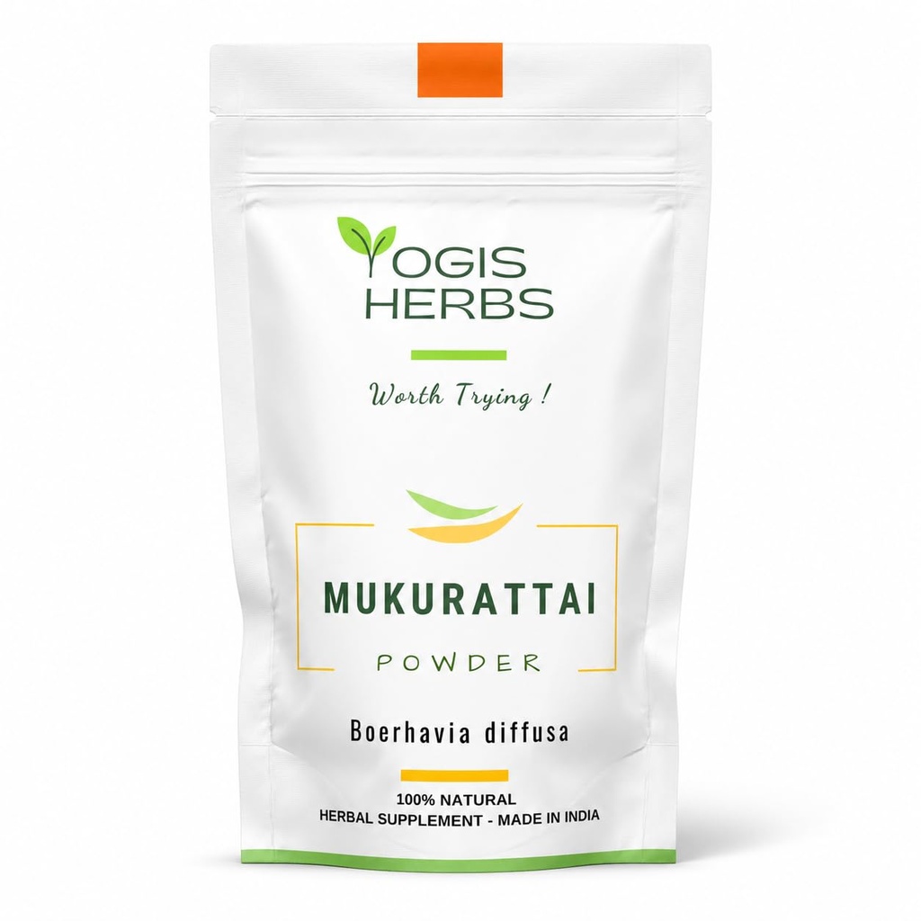 YOGIS HERBS Mukurattai Powder (Boerhavia Diffusa/Punarnava) – 100% Natural Herbal Supplement – Traditional Support for Vitality & Wellness – Fresh & Pure (3.5 oz.)