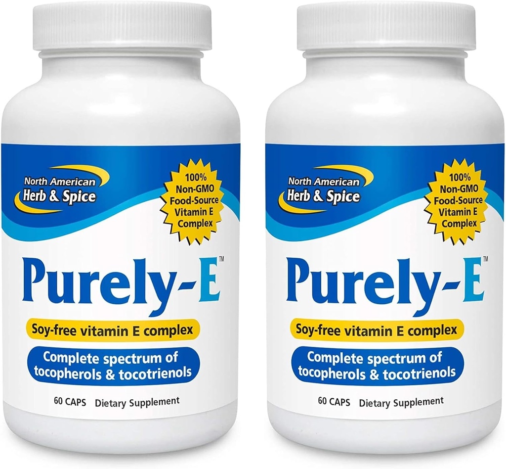 NORTH AMERICAN HERB & SPICE Purely-E - 60 캡슐, 2 팩 - Sunflower Oil, Pumpkin Seeds & African Red Palm Oil - Non-GMO - 120 총 서빙