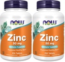 Now Supplements, Zinc 50 mg, Tablets 250 Count (Pack of 2)
