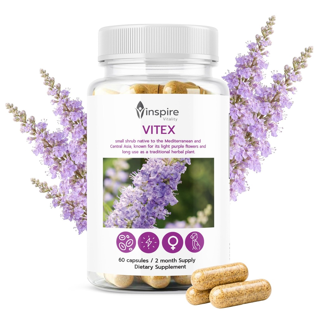 Vitex Chasteberry Supplement for Women | 6000mg | 60 Capsules, Chaste Tree Berry & Vitex Agnus Castus Extract | Hormone Balance, PMS Support