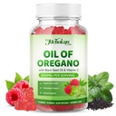 Oil of Oregano with Black Seed Oil, 2-in-1 Black Seed Oil Supplement for Women & Men Support Antioxidant Health, Sugar Free & Vegan Raspberry Herbal Gummies, 60 Count