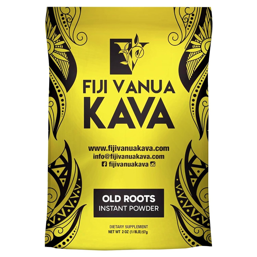 Fiji Vanua Kava Instant Old Roots Kava Powder, dehydrated green juice Kava Drink Powder, Easy to Prepare liquid-Soluble, Fijian Instant Noble (2 Oz)