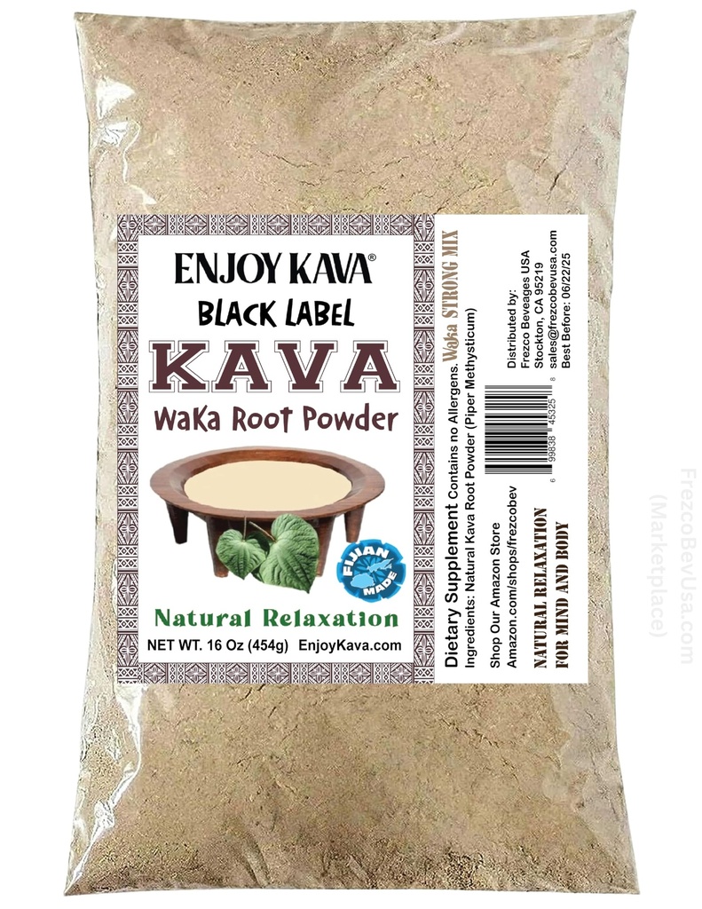 Enjoy Kava® Noble Kava Root Powder (16 Oz Bag) Herbal Supplement Kava Drink ... Black Label