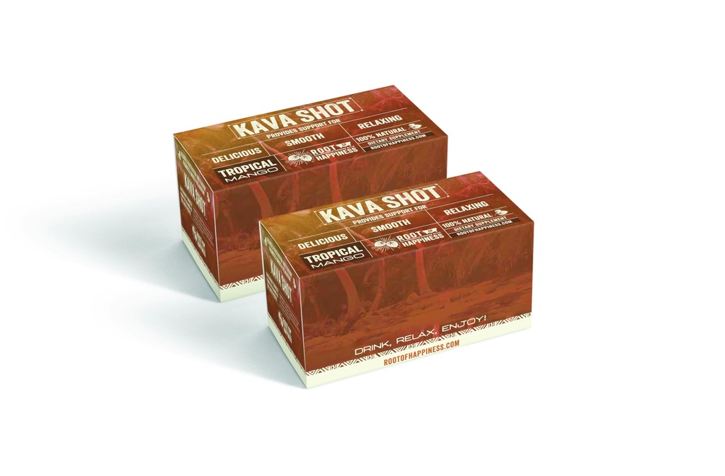 Kava and Wellness Shot | 2oz | Tropical Mango Flavor | Non-Alcholic | Relaxing Shot | Dietary Supplament | 12- Count Box (12)