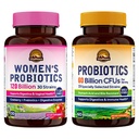 Vitalitown Probiotic Bundle (Pack of 2) | Women’s Probiotics 120 Billion (Item 1) & Probiotics 60 Billion (Item 2) | Shelf Stable | Digestive & Women’s Health | 30 Servings Each