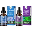 Bundle of High Absorption L-Theanine Liquid Drops with L Theanine 200mg Per Serving & Chamomile Extract and Liquid Kava Kava Drops - Fast Acting Herbal Support with Kavalactones for Balanced Mood