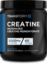TransformHQ Creatine Monohydrate Powder (60 Servings) Unflavored - 5000mg Per Serving