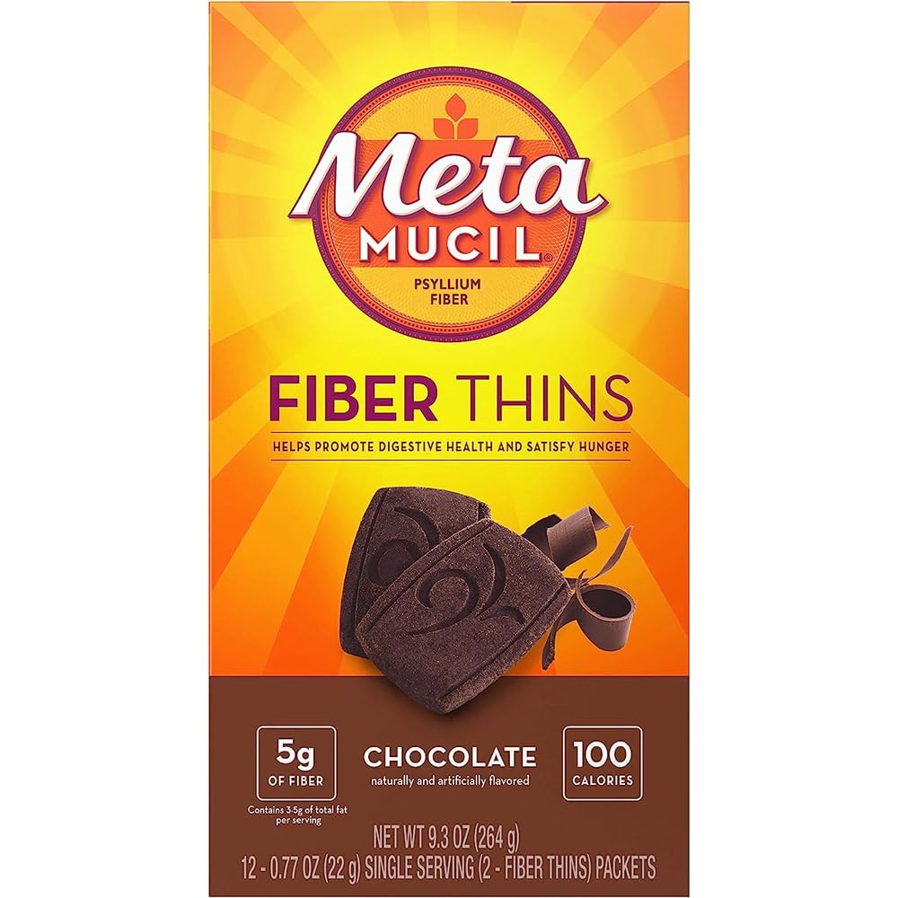 Meta Mucil Fiber Thins Chocolate - 24 ct, Pack of 3