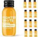 Fighter Shots Fresh and Fiery Ginger + Turmeric - Reduces Bloating, Boosts Immunity - 100% Natural with No Preservatives - Perfect Morning/Post Workout Pick Me Up 12 Pack