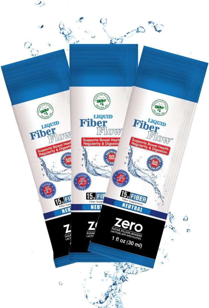 Fibra Líquida para Crianças - Suplemento de fibra para crianças, Fibra de inulina prebiótica sem açúcar, Mistura de bebida de fibra, Bebida de regularidade do intestino natural para equilíbrio intestinal saudável, Designs Nutricionais, 25 pacotes