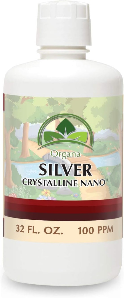 Organa Crystallin Nano kolloid ezüst - 100 PPM - 32 oz palack