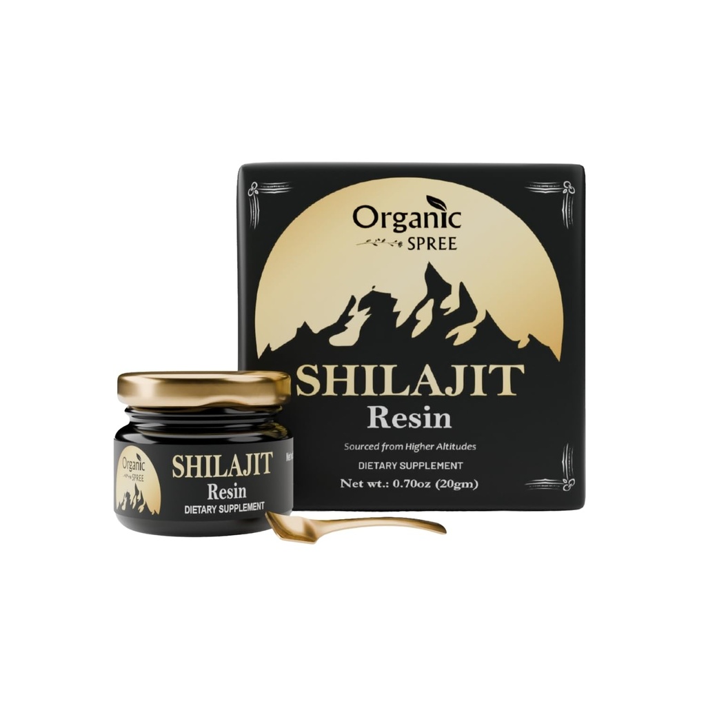 ORGANIC SPREE Shilajit Resin 20gm (0.70oz) Resin with 85+ Trace Minerals, 75%+ Fulvic Acid