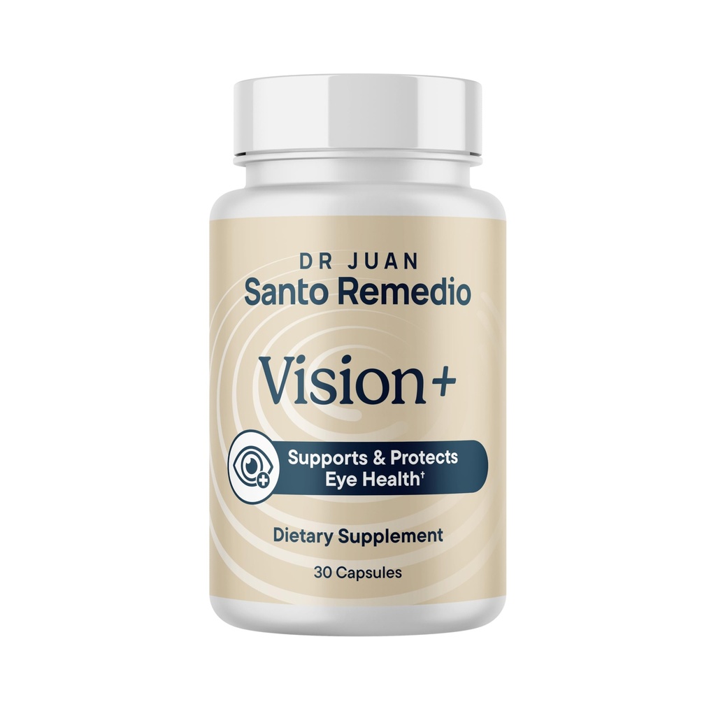 Santo Remedio Vision+, Dietary Supplement, Supports Eye Health, Protects from Blue Light Exposure, Promotes Visual Acuity and Sharpness, Contains Affroneye® Saffron Extract, 30 Servings