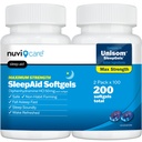 NUVICARE Maximum Strength SleepAid Soft Gels - Nighttime Sleep Aid with Diphenhydramine HCl 50mg - Non Habit Forming Sleeping Pills for Adults - Extra Strong OTC Sleep Aids for Adults (2 Pack)