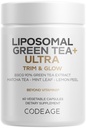 Codeage Liposomal Green Tea+ Ultra Potency - EGCG 90% Green Tea Extract, Organic Matcha Green Powder, Peppermint, Lemon Peel - Vegan, Non-GMO, Gluten-Free - Liposomal Delivery - 60 Capsules