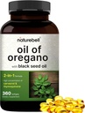 NatureBell Oregano Oil with Black Seed Oil, 360 Softgels - 360-day Supply Essential Oils for Immune Health - Retains High Concentrated Carvacrol ' Thymoquinone – Non-GMO