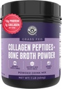 16oz Broth Powder con Grass Fed Collagen Peptides - Unflavoured, Zero Carb, Dairy Free, No Additives, No Fillers - Natural Source Type I e III - Grass Fed Bone Broth Collagen Powder