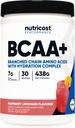 Nutricost BCAA + Poudre d'hydratation (Lémonade aux framboises) 30 portions - Acides aminés à chaîne ramifiée avec complexe d'hydratation - Sans gluten, sans OGM