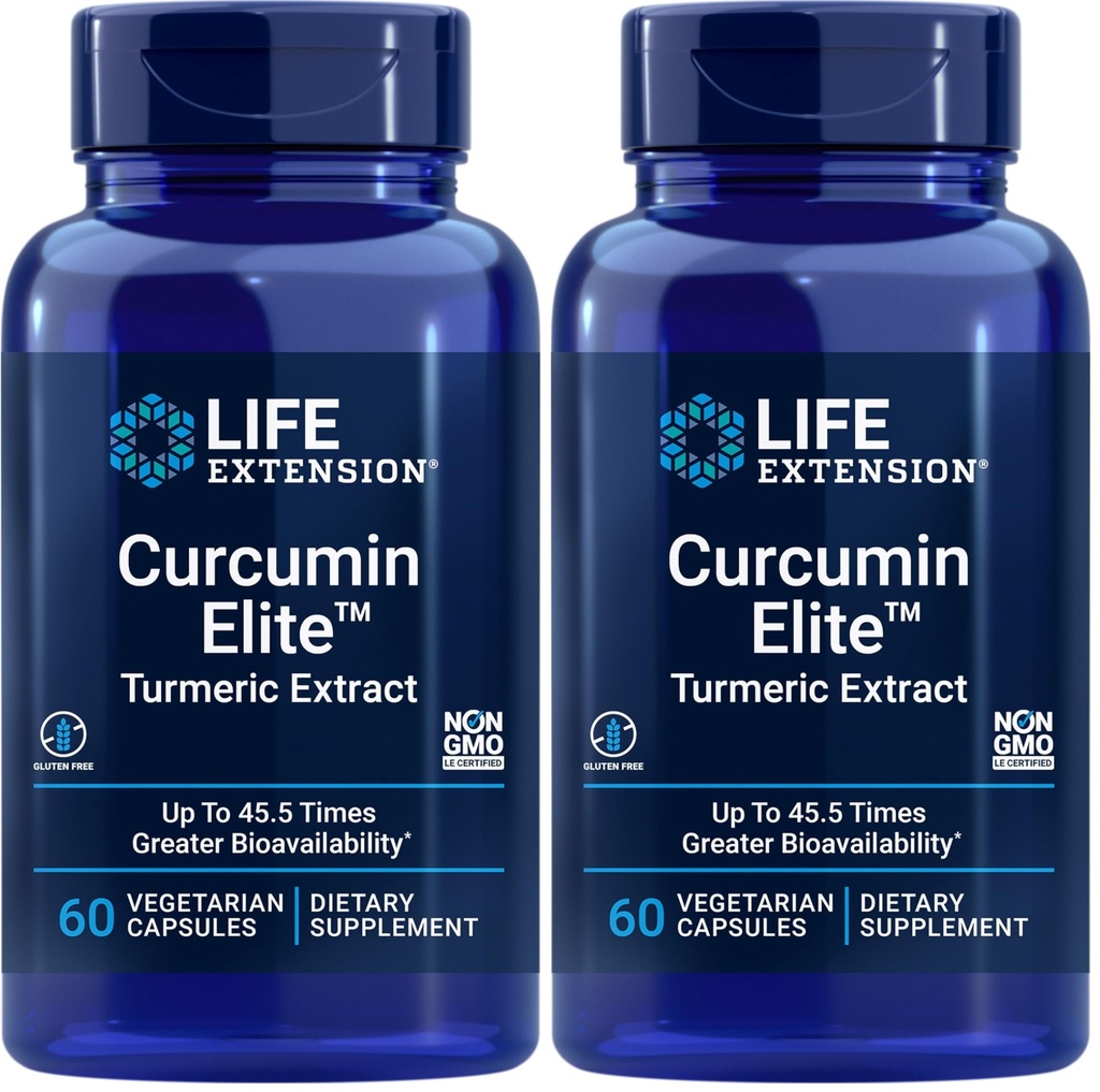 Life Extension Curcumin Elite Turmeric Extract, 60 Count (Pack of 2)