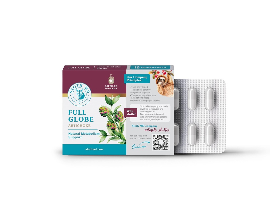 Full Globe Artichoke Travel Pack | Supports Metabolism, Digestive Health & Liver Detox – Helps with Indigestion, Heartburn & Bloating | Digest Right – Feel Light |No Fillers, Pure & Clean Formula