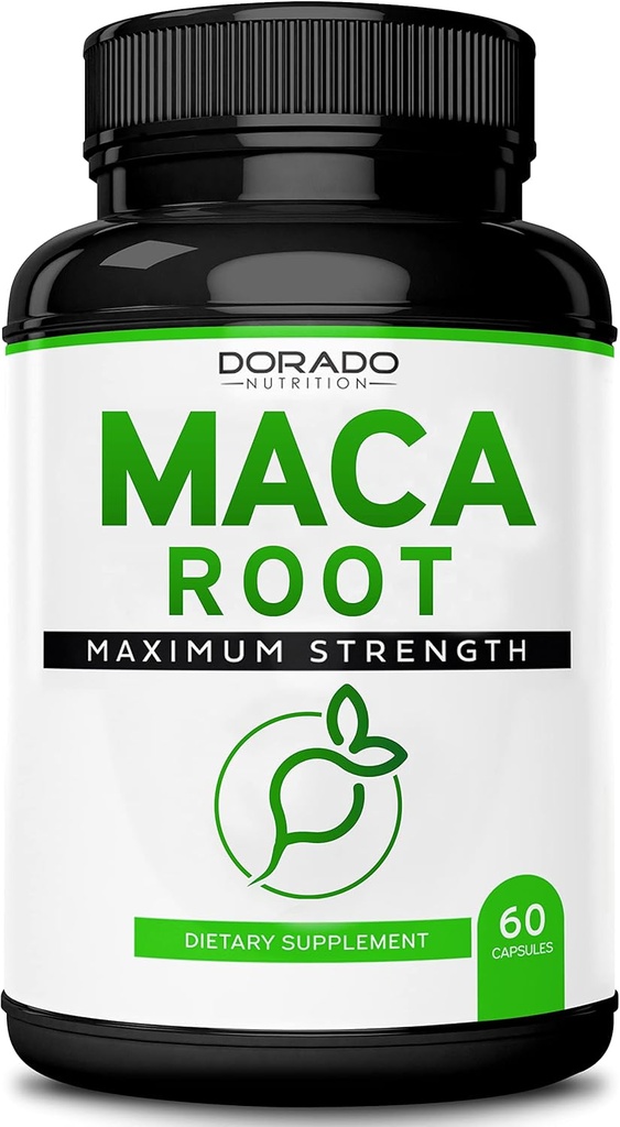 Maca Root kapslar 15.000mg för män och kvinnor - 10x koncentrerad extrakt likvärdig - [Maximum styrka] - Zero Fillers - Tredjepartstestade - Vegan - Gluten Free & Non-GMO - USA Made - 60 kapslar