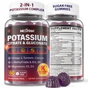 Potassium Citrate and Potassium Gluconate Supplement, 1200mg Two Forms of Potassium Gummies, w/Magnesium, Omega-3, Calcium, Vitamin D3 K2 B12 E B6, Folate for Mṵṣḉḷḙ, Nerves, Health Bones, 60Cts