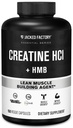 Jacked Factory Creatine HCL + HMB Capsules - Synergistic CON-CRET, myHMB, & Vitamin D Formula for Improved Growth, Strength, & Reduced Muscle Breakdown - 150 Capsules