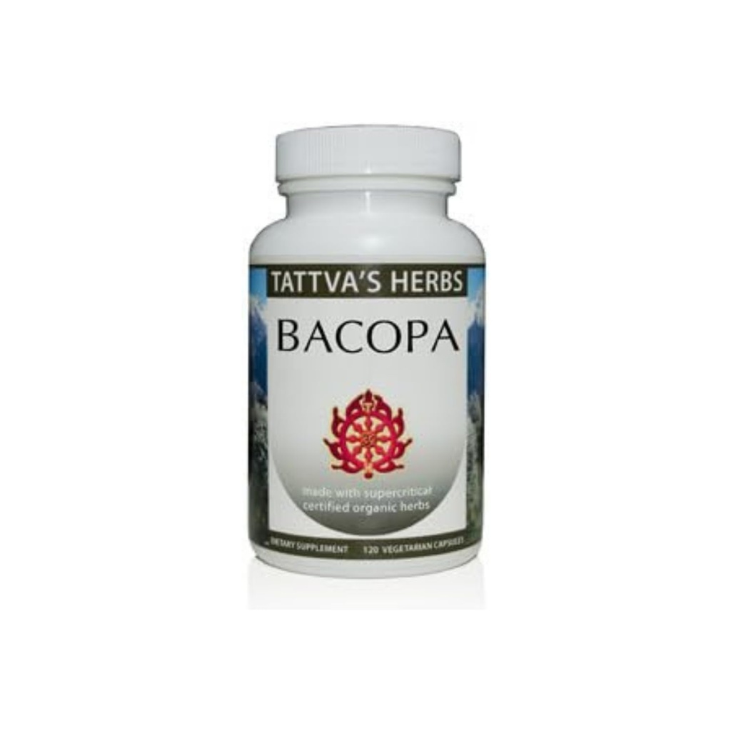 Tattva's Herbs Bacopa Monnieri Supplement, CO2 Extract, 500mg, 120 Ct | Premium supercritical CO2 Bacopa Monnieri enhanced with Pippali for optimal absorption and purity
