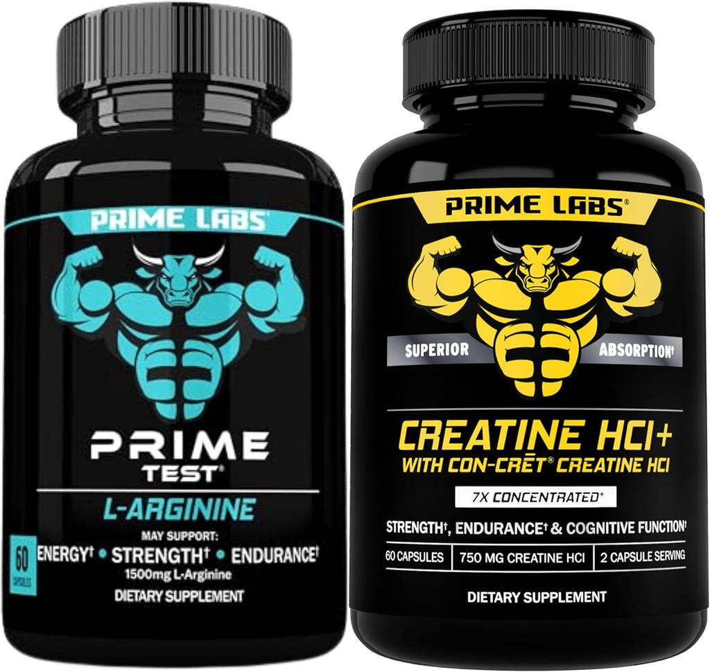 Prime Labs L Arginin (60 ct) + Creatin HCl Kapsle (60 ct)