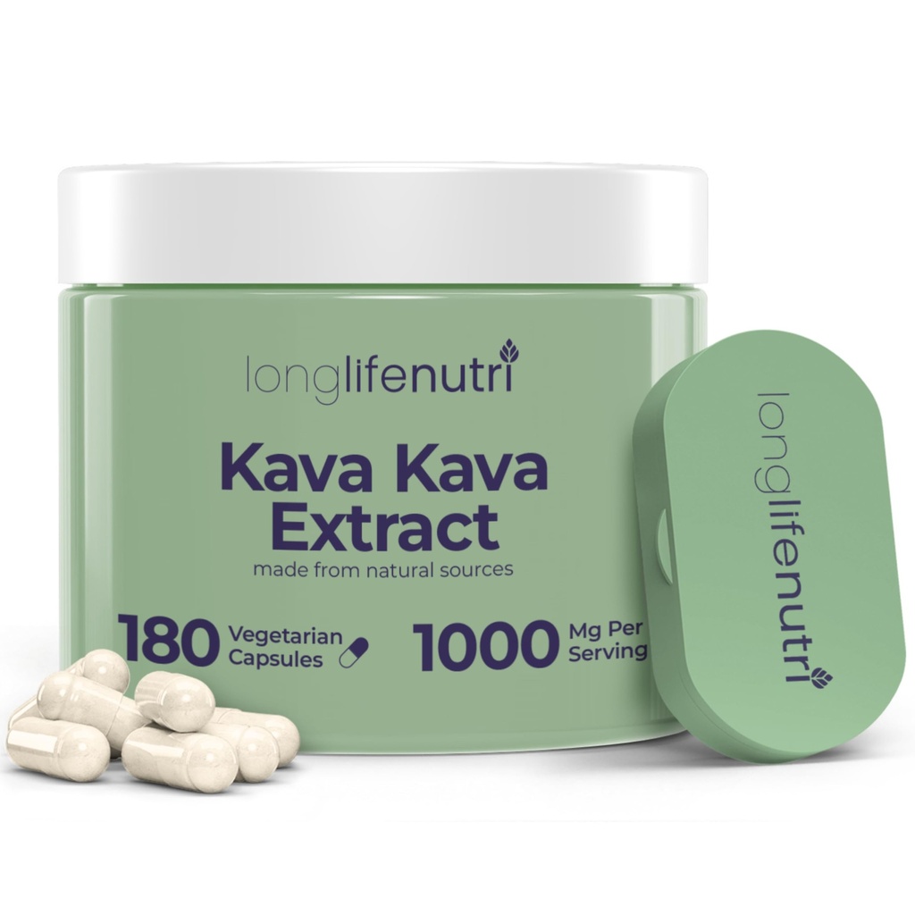 Kava Kava Extract - 1000mg Per Serving from Piper Methysticum Root, Natural Herb Formula for Mood Relaxation Support and Calm Clarity, 180 Vegetarian Capsules, Made in USA, 3 Month Supply