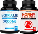 L Citrulin (240 капсули) L Arginine & Nitric Oxide for Stamina, Endurance & Performance for Workouts and Horny Goat Weed (60 капсули) Premium Hornygoatweed & Icariin Epimied - Vegen & USA Made