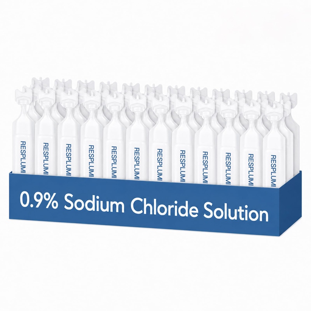 0.9% Sodium Chloride Solution – Normal Saline Solution for Nasal Rinse & General Cleansing, Sterile Preservative-Free, 60 x 5mL Single-Use Vials (300mL / 10.14 fl oz)