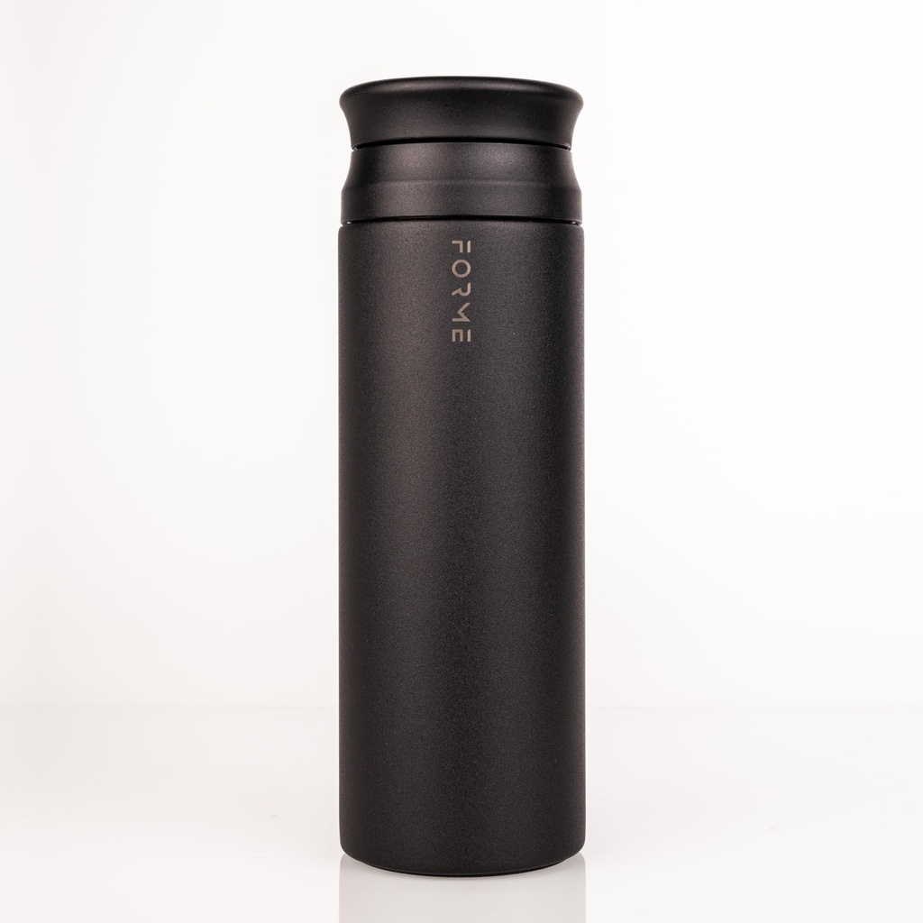 FORME - Blender Shaker Bottle, Leakproof Double Insulated Stainless Steel, Noiseless Shaker Bottle for Hot & Cold Drinks, Ideal for Protein & Supplement Shakes (Charcoal, 23.7 ounces)